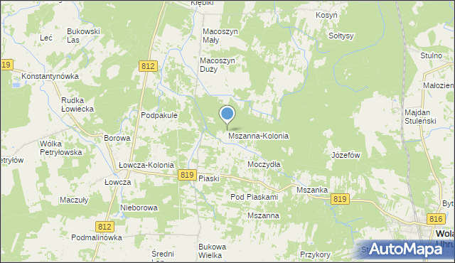 mapa Mszanna-Kolonia, Mszanna-Kolonia na mapie Targeo